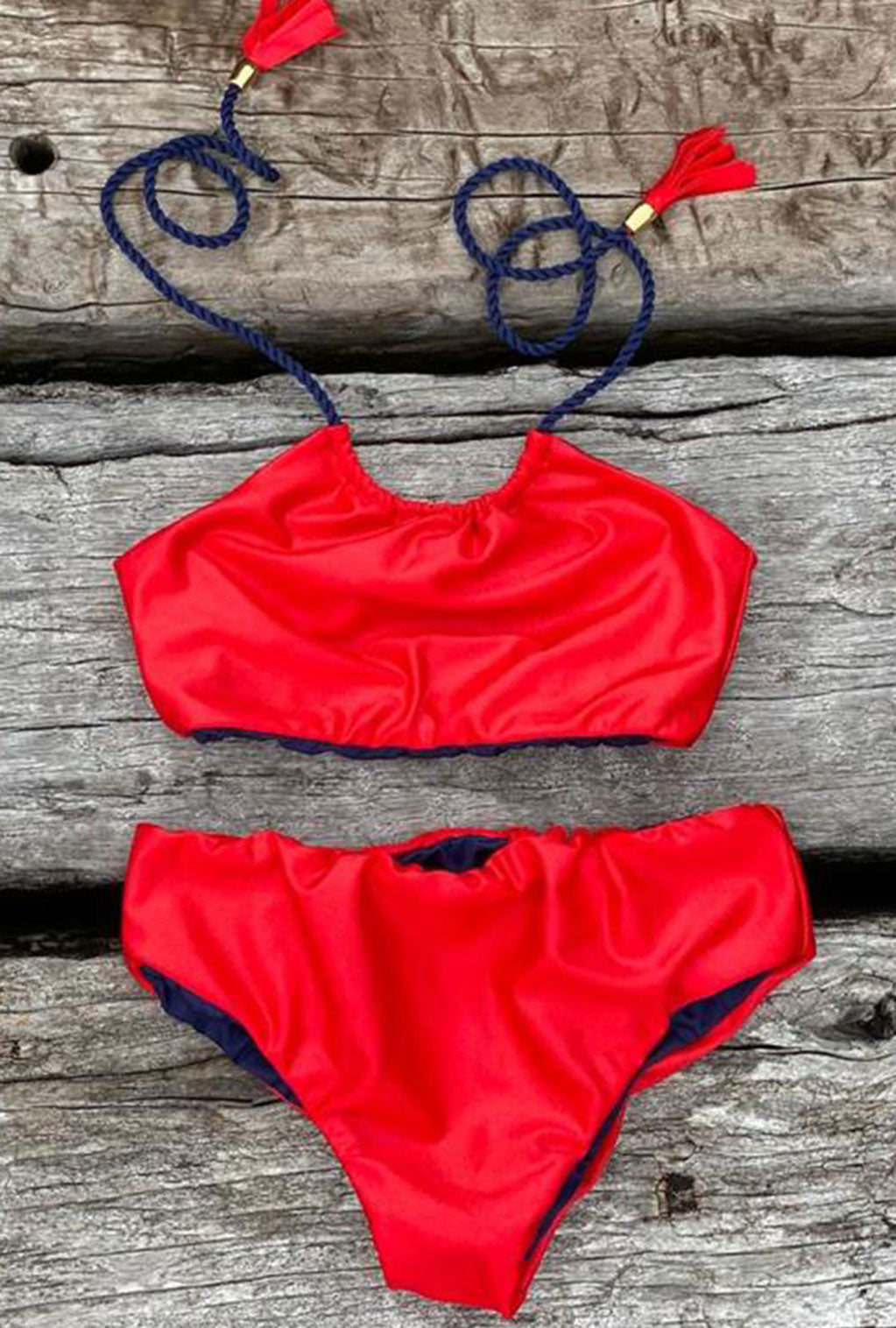 Baby Bikini | Red & Navy Blue - Luxy Beachwear