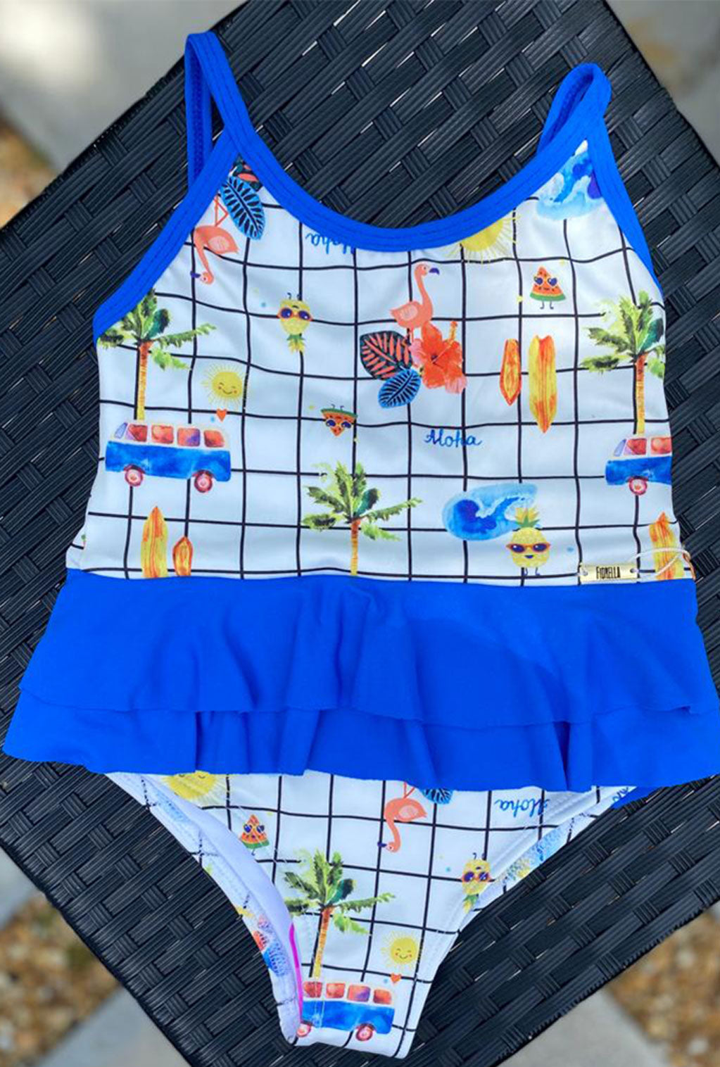 Baby Body | Chess Print & Blue - Luxy Beachwear