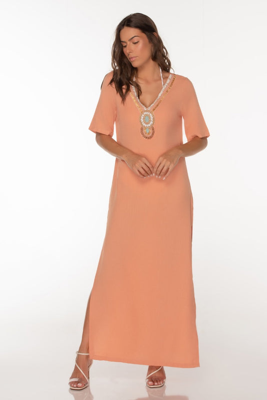 Brenda Orange Dress - Luxy Beachwear