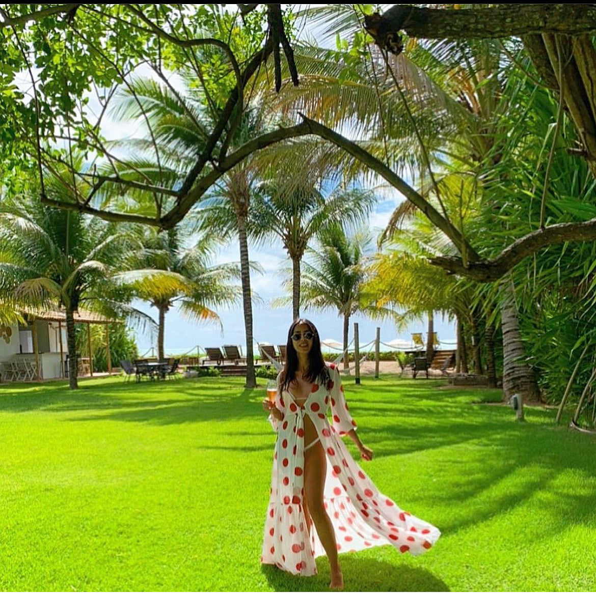 Polka Dots White & Red Kimono - Luxy Beachwear