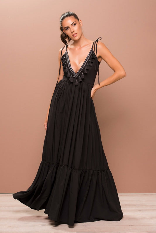 Black Fluid Dress - Luxy Beachwear